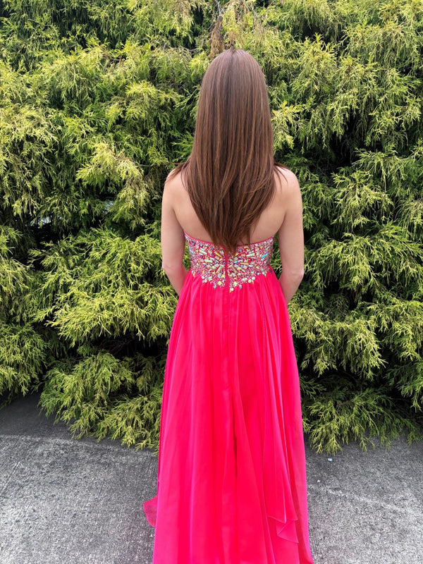 ALYCE Paris CB721 Watermelon Sweetheart Chiffon Dress - Size 0