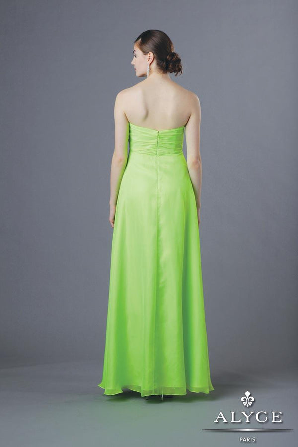 ALYCE Paris 35592 White Sweetheart Chiffon Sheath Dress