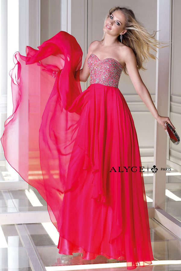 Alyce Paris 35696 Mint Leaf Sweetheart Chiffon Dress - Size 4
