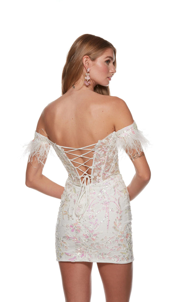 ALYCE Paris 4662 Lilac Sequin Illusion Lace Cocktail Dress - Size 0