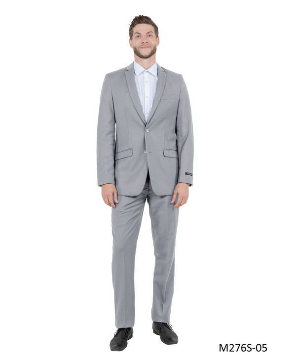 Light Grey Azzuro Slim Fit Two Piece Gray Suit