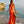 Blush Prom 12134 Orange Satin Corset Dress with Slit - Size 6