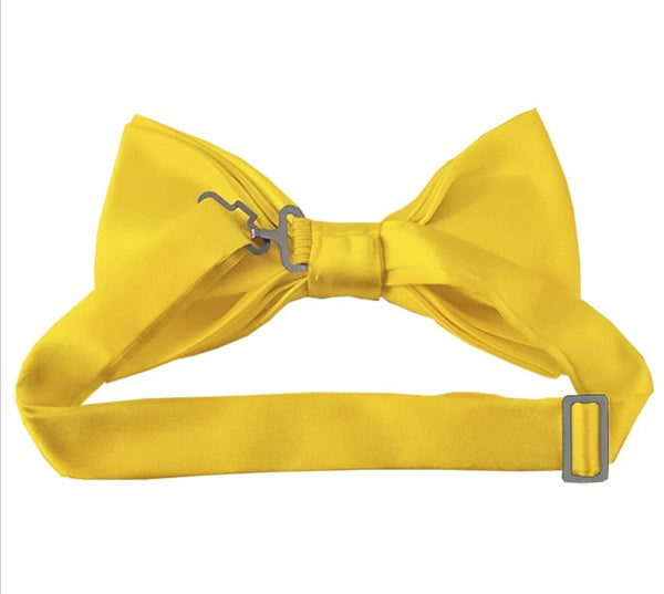 New Solid Satin Pretied Bow Ties - Pink