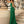 CLARISSE 810441 Green Jersey Dress with High Leg Slit