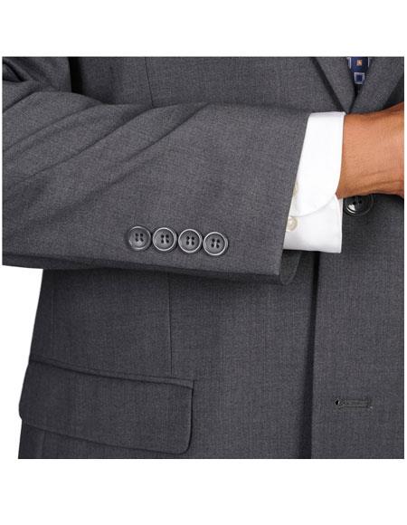 Grey Caravelli Slim Fit Two Piece Suit Light Gray Notch Lapel