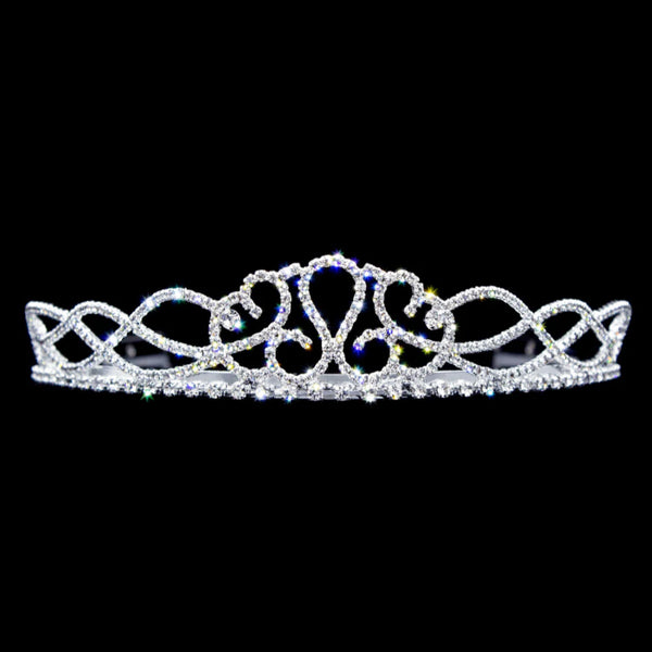 Celtic Weave Crystal Rhinestone 1" Silver Tiara