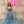 ENVIOUS Couture 1729 Steel Blue Shimmer Halter A-Line Dress with Slit