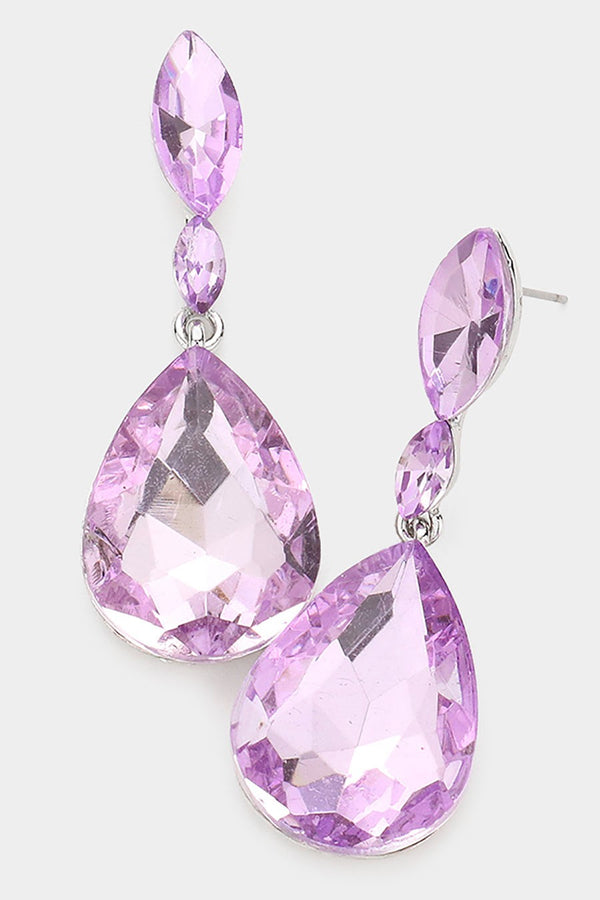 Violet Marquise Stone Teardrop Link Earrings
