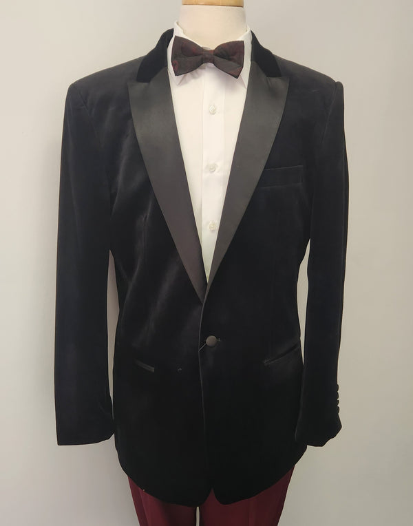 New Couture 1910 Black Velvet Peak Jacket - 44L