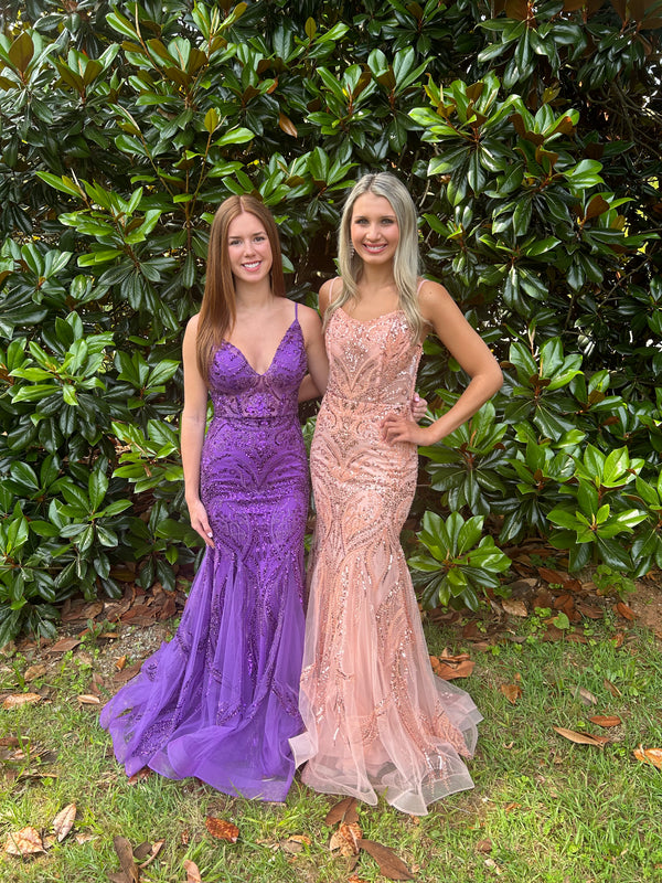 FLAIR Prom 24727 Rosewood Beaded Fit-n-Flare Dress