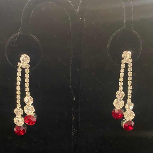 Cascade Circle Drop Earrings - Emerald, Ruby or Clear Crystal
