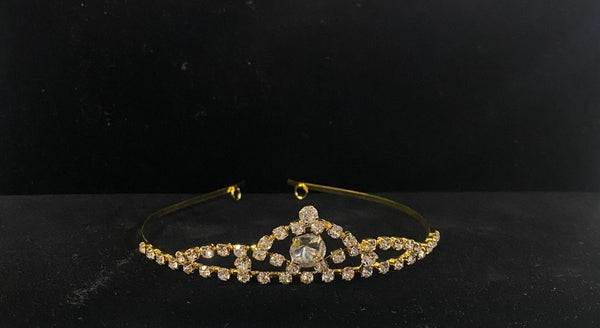 Gold Crystal Rhinestone 1" Tiara of Perfection