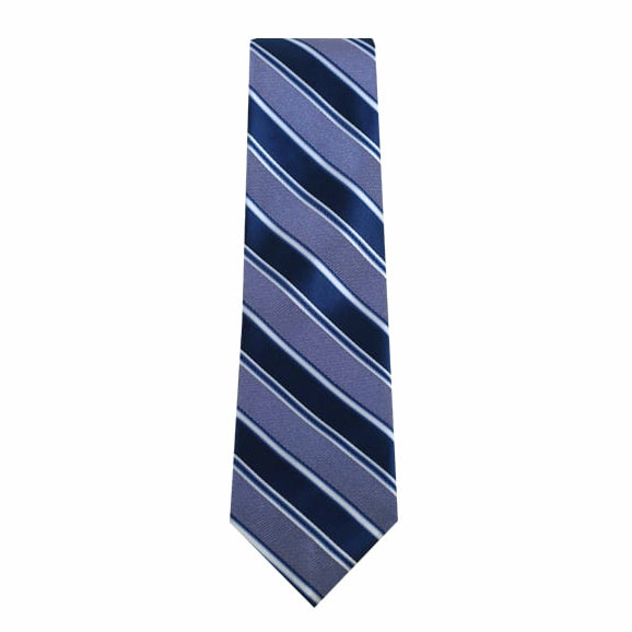 Slim Navy and White Stripe Design Tie