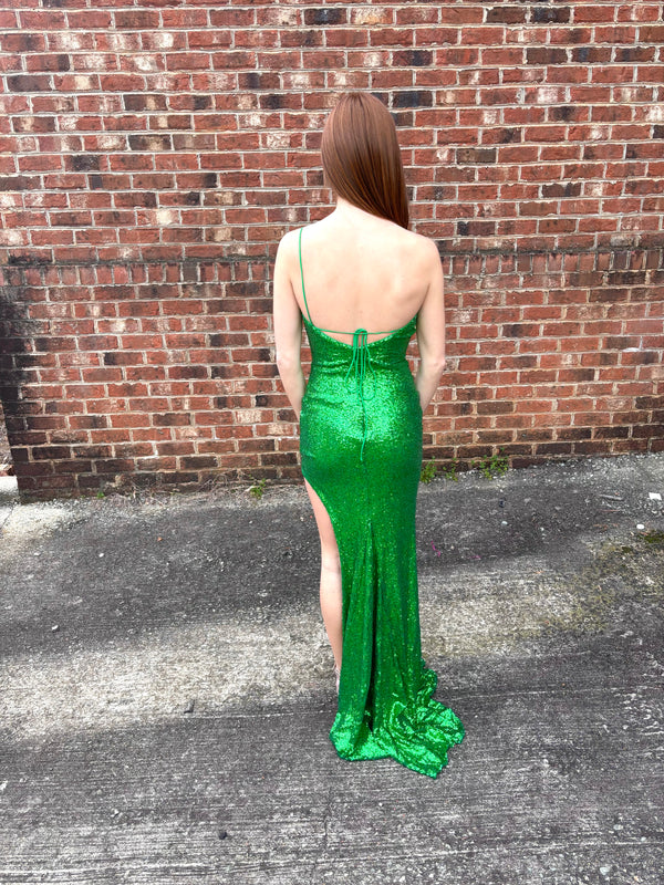 Jovani Style 08218 In Emerald Green Back View