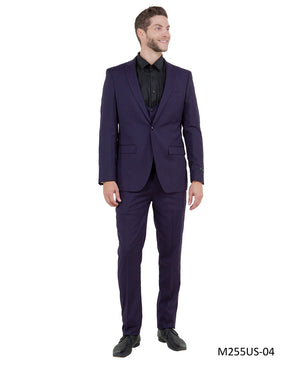 Tazio Eggplant Purple Slim Fit Suit Ultra Fit Two Piece