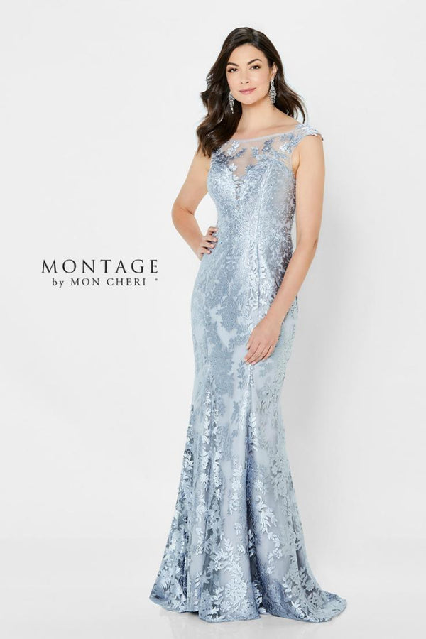 MONTAGE by Mon Cheri 119932 Silver Grey Evening Dress - Size 14