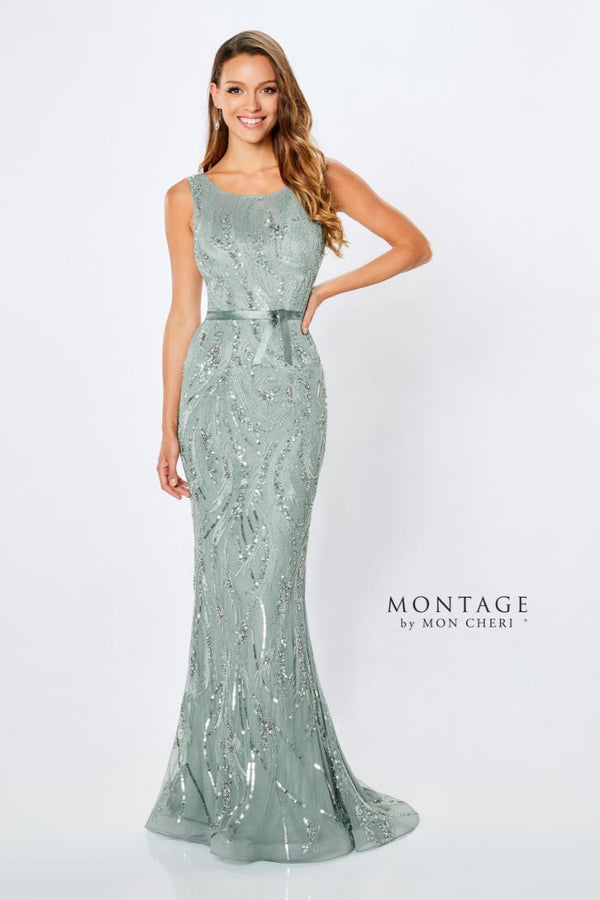 MONTAGE by Mon Cheri Style 221965 Evening Dress - Midnight Blue or Sage Green - Size 22 W