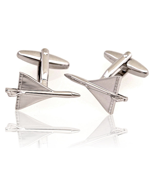 Silver Jet Airplane Cufflinks