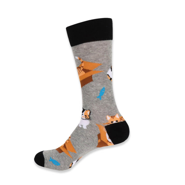 Men's Novelty Socks - Cat in a Box