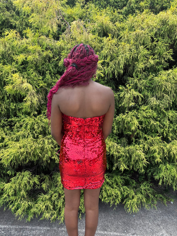 Portia & Scarlett PS23120 Sequin Mini Dress - Cobalt Blue, Red, Emerald Green or Fuchsia Pink