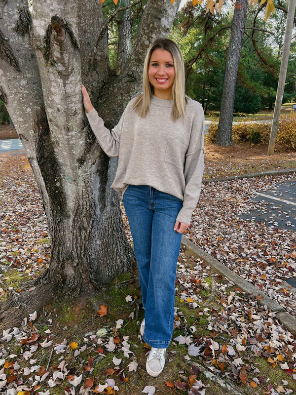 Perfectly You Heather Mocha Sweater - Small / Medium