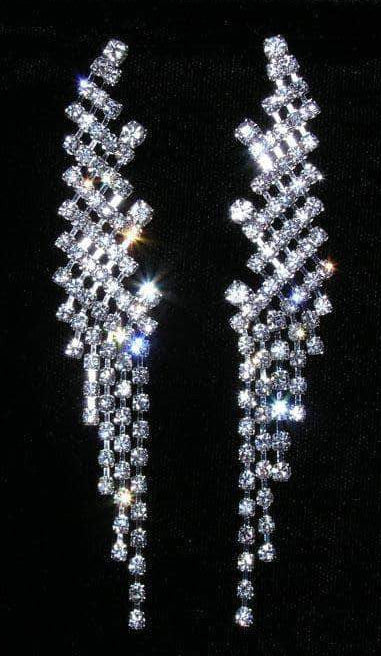 Angel Wing 4" Rhinestone Earrings