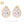Cubic Zirconia Teardrop Halo Clip-on Stud Earrings - Gold or Silver
