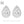 Cubic Zirconia Teardrop Halo Clip-on Stud Earrings - Gold or Silver