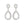 2 Tier Rhinestone Pear Teardrop Dangle Earrings