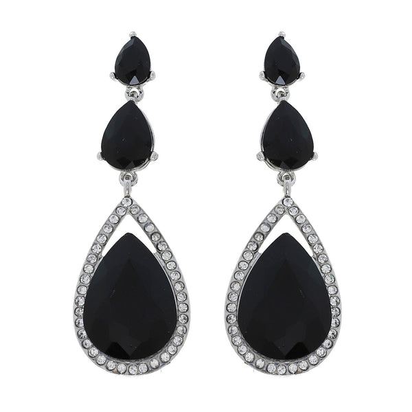 3 Tier Crystal Rhinestone Teardrop Dangle Earring