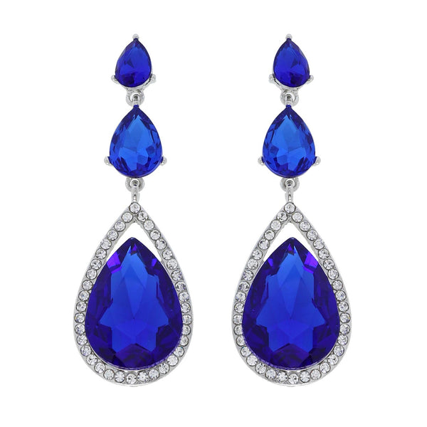 3 Tier Crystal Rhinestone Teardrop Dangle Earring