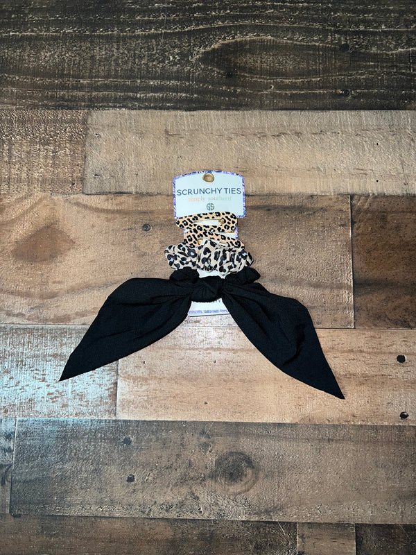 Simply Southern Scrunchie Ties Leopard Accessory Set