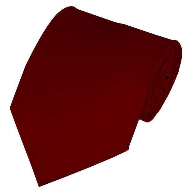 New Men's X-Long Length Solid Satin Burgundy Self Tie Long Tie