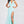 Colette 12234 Aqua Sequin Halter Fitted Dress with Slit - Size 0