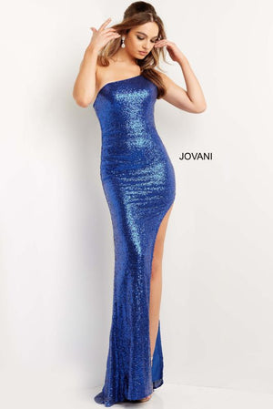 Jovani Style 08218 In Royal Blue Front View