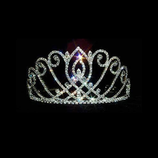 Small Octopus Crystal Rhinestone 2.75" Silver Tiara