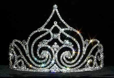 Aladdin Crystal Rhinestone Silver 4.25" Tiara