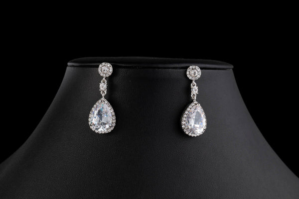 Cubic Zirconia Small Pear Drop Earring