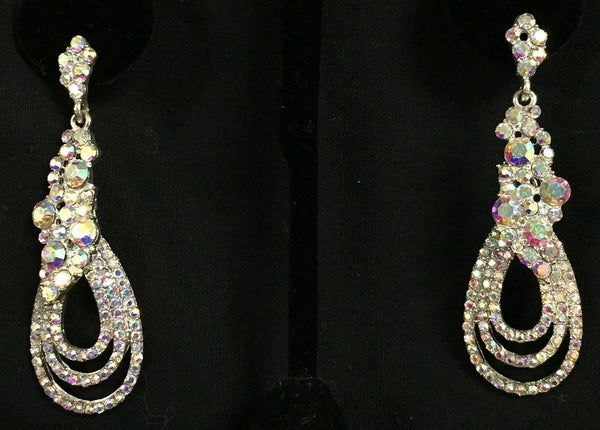 Silver AB Loop Dangle Earrings