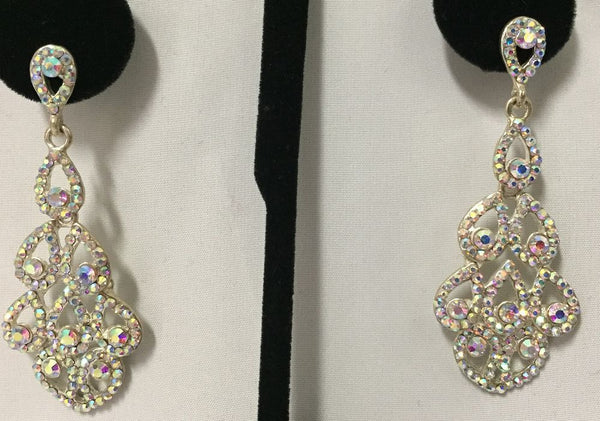 Silver TD Multi Row Earrings