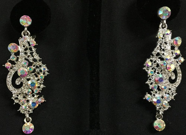 Silver AB Star Cluster Dangle Earring