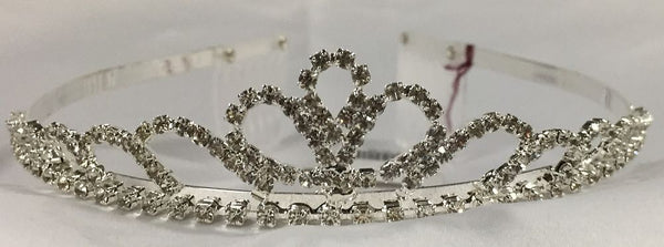 Morning Glory Crystal Rhinestone 1" Silver Tiara