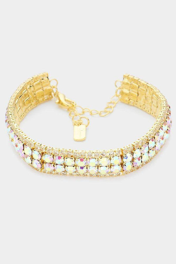 Gold AB Iridescent Bubble Stone Bracelet