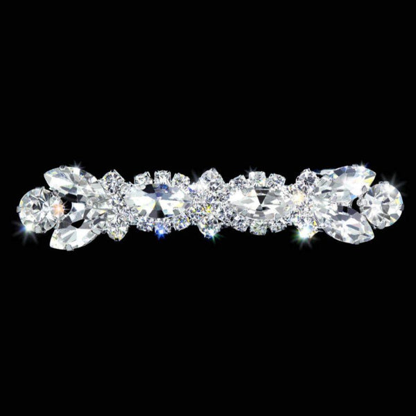 Crystal Rhinestone Navette Flare Barette