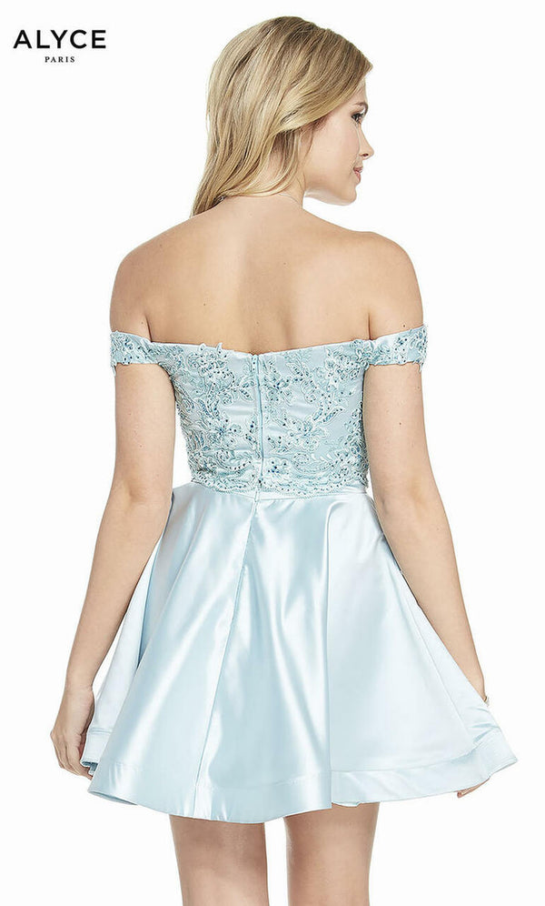 Alyce Style 3827 in Ice Blue back 2 pc