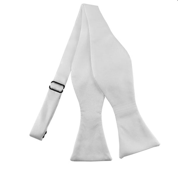 White Bow Tie, Pocket Square & Lapel Pin Formal Accessory Set