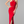 Clarisse 3483 Red V-Neck Jersey Fitted Dress wit Slit