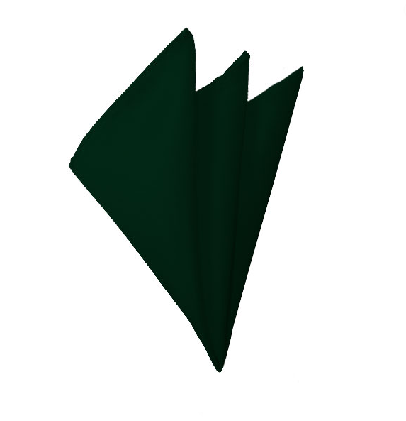 New Solid Satin Pocket Square - Forest Green