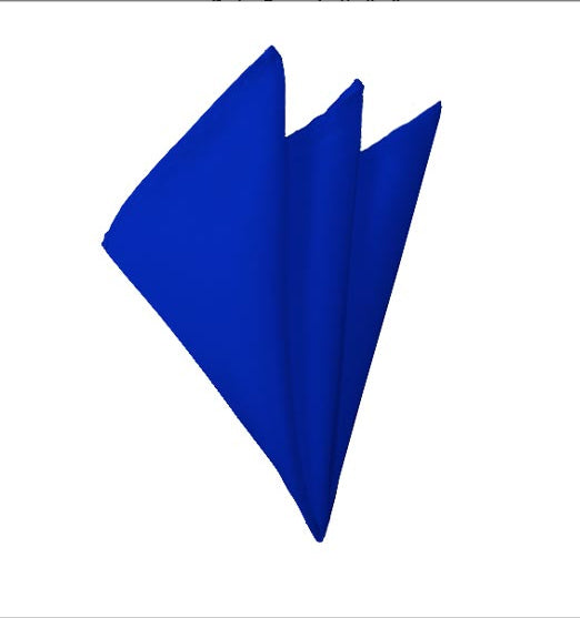 New Solid Satin Pocket Square - Royal Blue