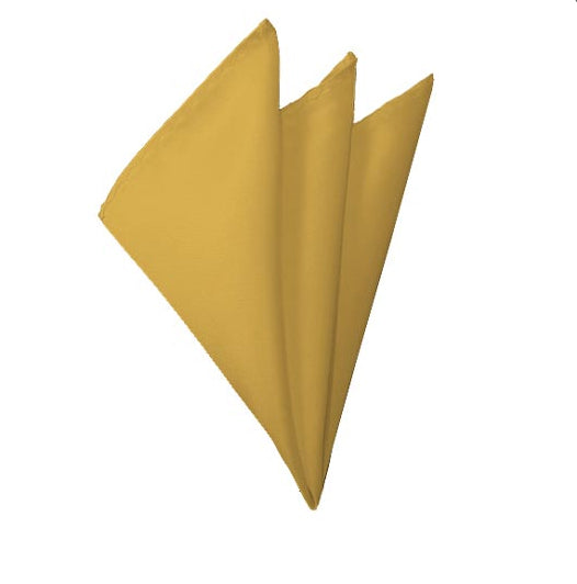 New Solid Satin Pocket Square - Honey Gold